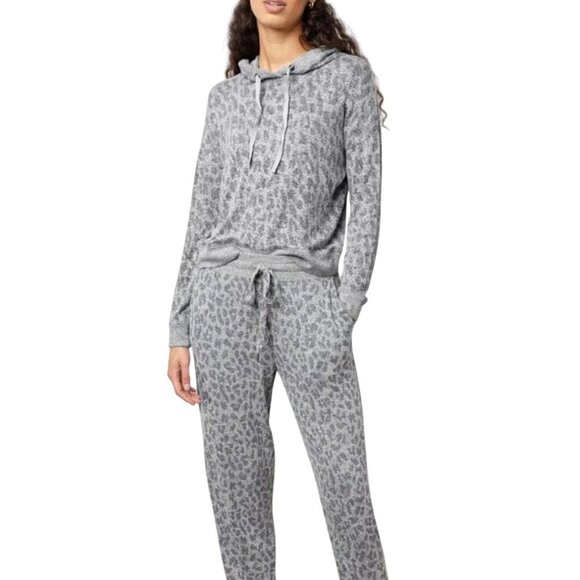 Rails Murray Sweatshirt Melange Grey Leopard Pullover Hooded Size M - Picture 4 of 10